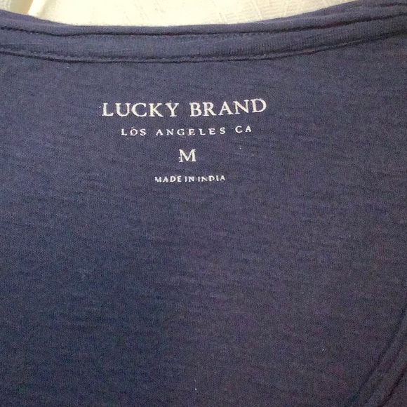 Lucky Brand Beaded Sleeveless Cotton T Shirt Dark Blue Size M - Picture 4 of 4